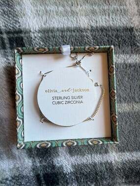 Olivia and Jackson Sterling Silver and Cubic Zirconia Adjustable Bracelet